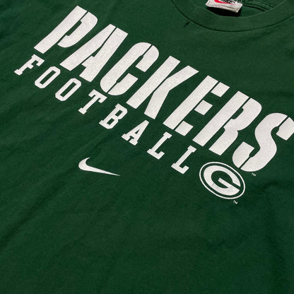 VINTAGE 90s NIKE PACKERS FOOTBALL T SHIRT - XL