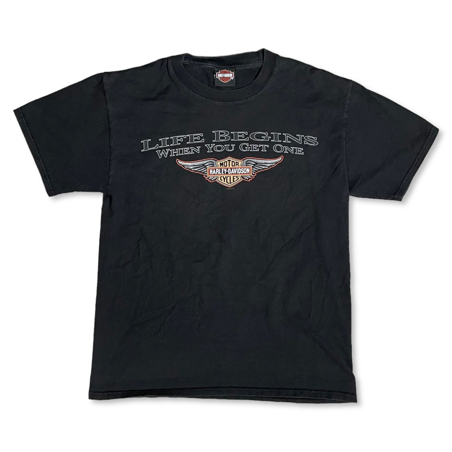 LIFE BEGINS WHEN YOU GET ONE HARLEY DAVIDSON T SHIRT - S