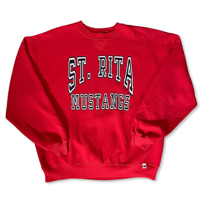 VINTAGE 90s RUSSELL ST. RITA MUSTANGS SWEATSHIRT - XL