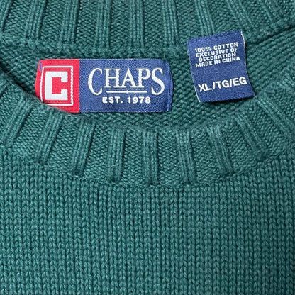 GREEN CHAPS PULLOVER SWEATER - XL