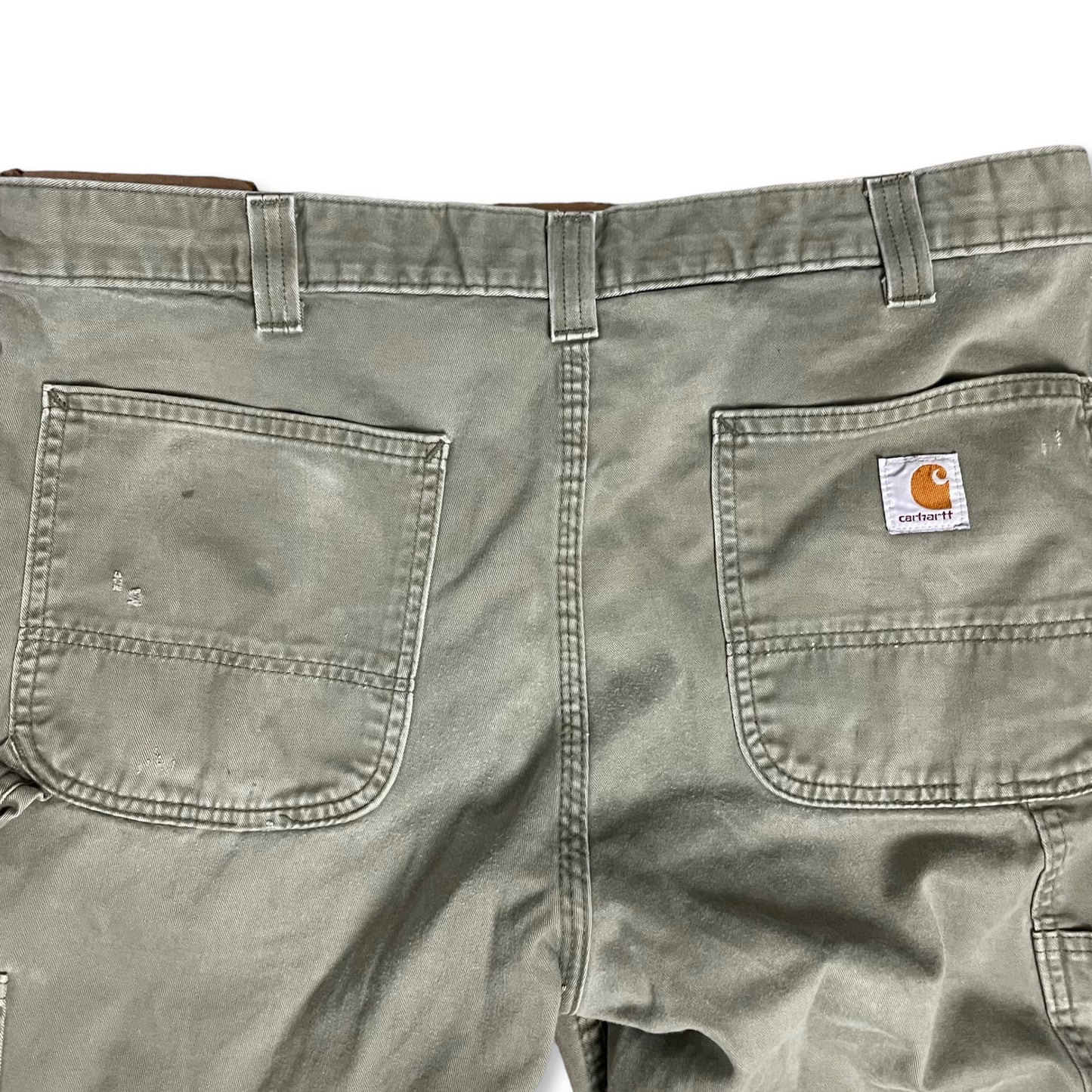 CARHARTT OLIVE WORK PANTS RELAXED FIT - 36x30