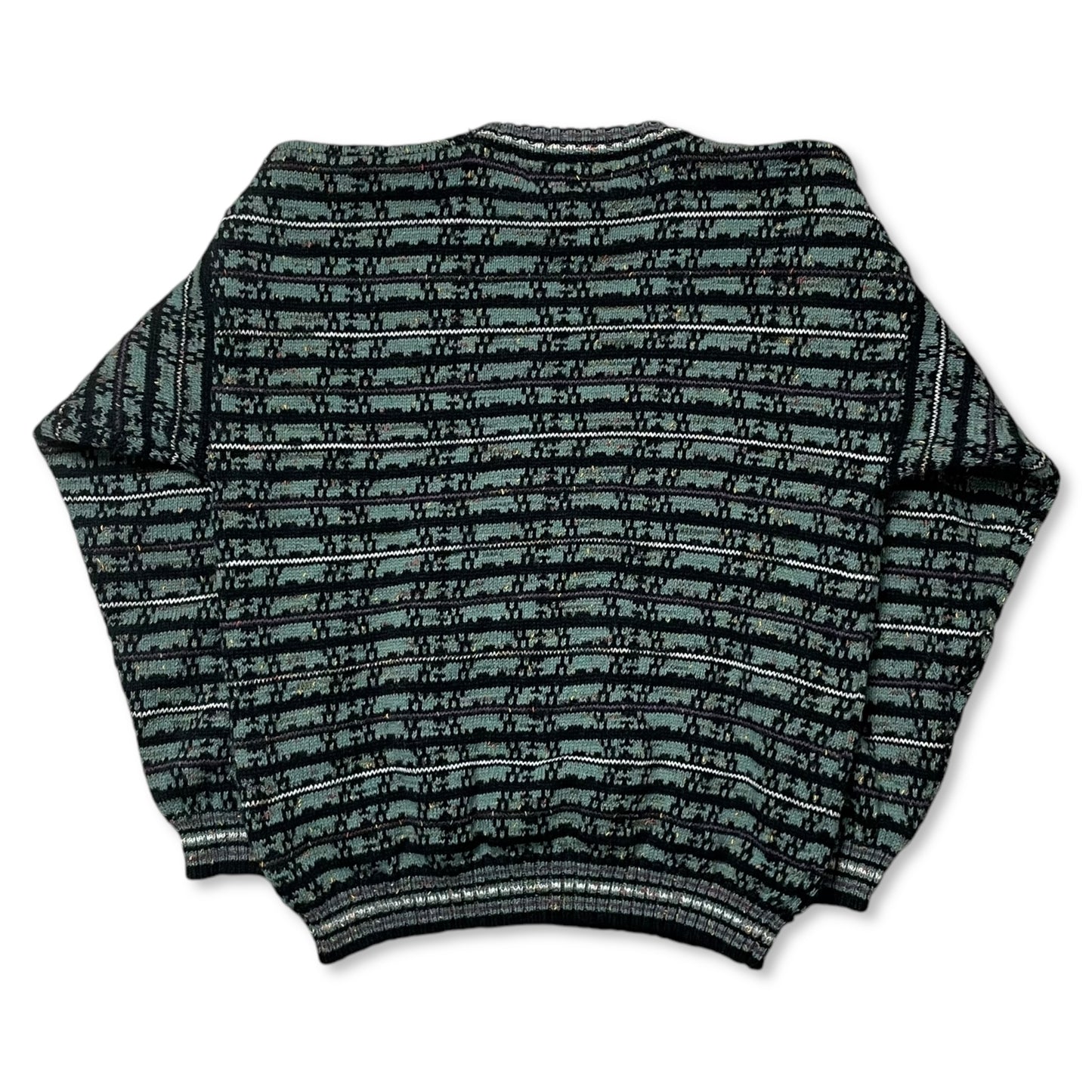 VINTAGE ABSTRACT GRANDPA SWEATER - M