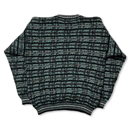 VINTAGE ABSTRACT GRANDPA SWEATER - M