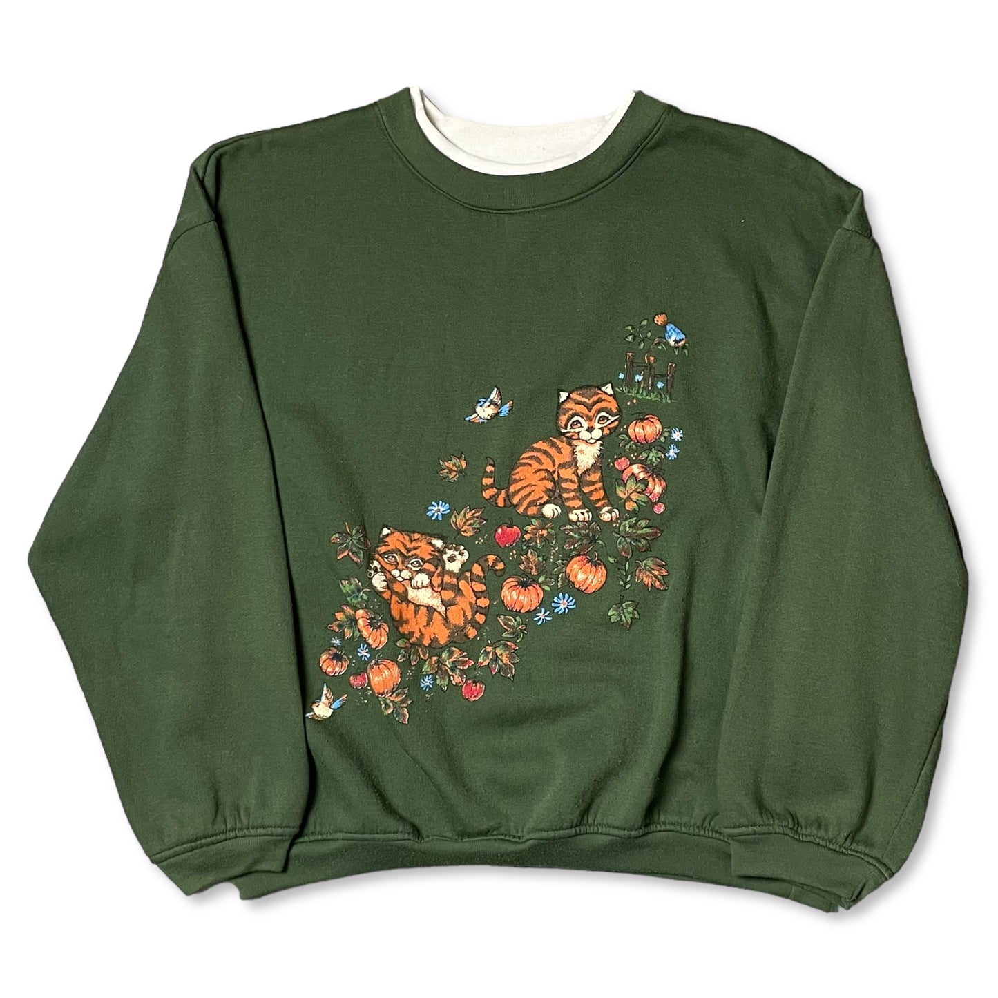 VINTAGE CATS IN NATURE GRANNY SWEATSHIRT - WOMEN’S XL