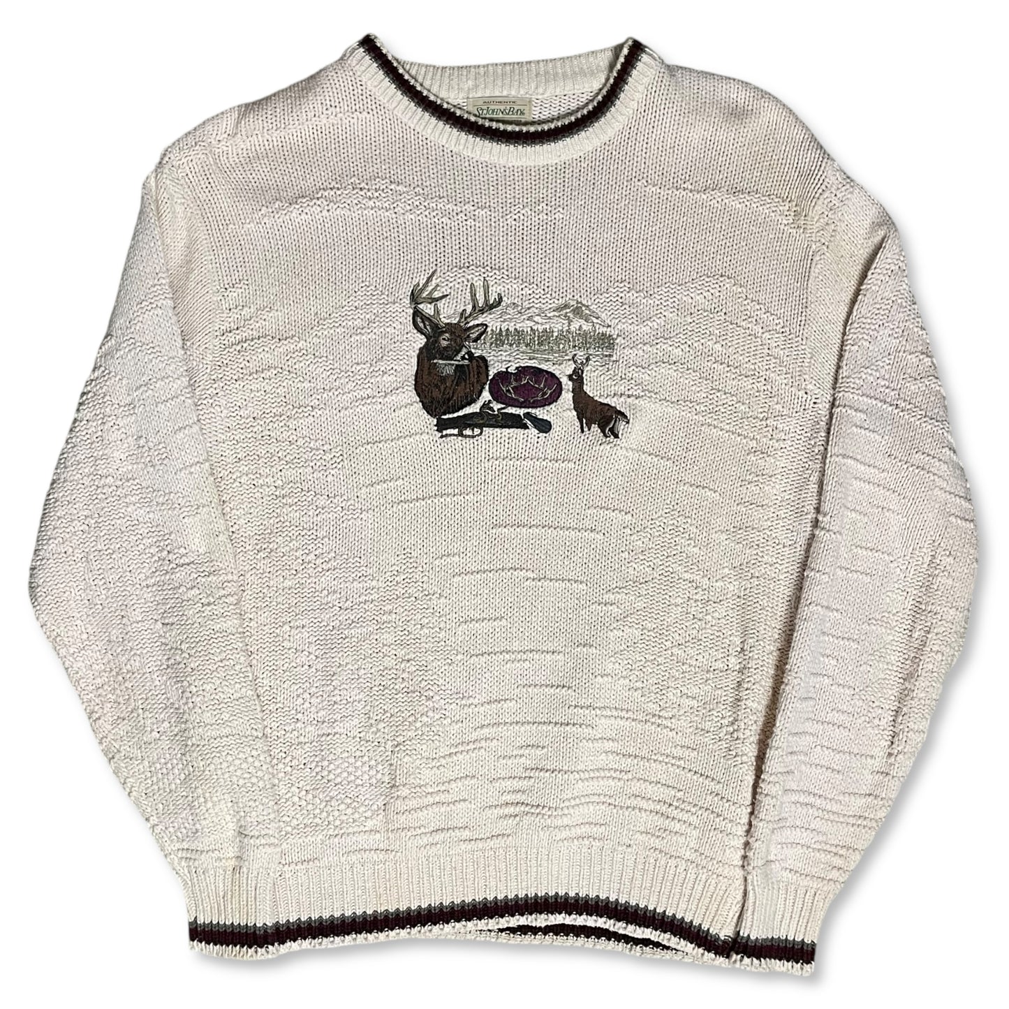 VINTAGE ST. JOHN’S BAY DEER EMBROIDERED SWEATER - M