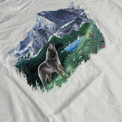 VINTAGE WOLF WITH MOUNTAIN T SHIRT - XL