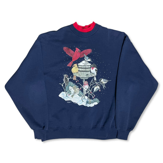 VINTAGE 1994 WINTER BIRD FEEDER SWEATSHIRT -XL