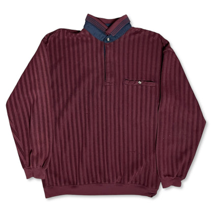 VINTAGE LONG SLEEVE POLO SHIRT - L