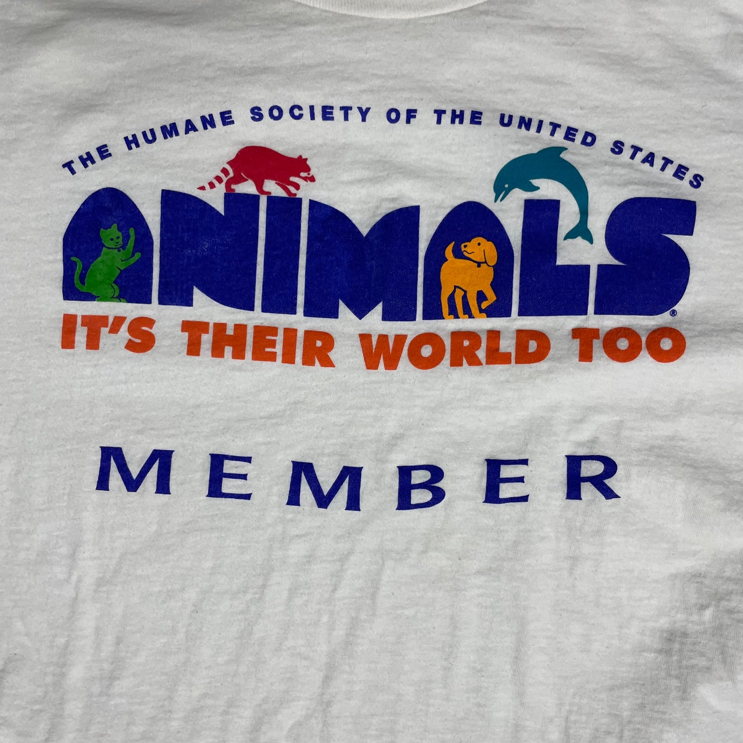 VINTAGE HUMANE SOCIETY MEMBER T SHIRT - L