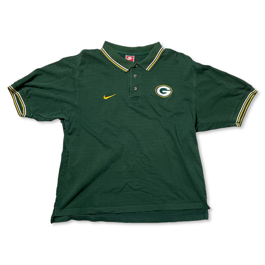 VINTAGE 90s NIKE PACKERS POLO - L