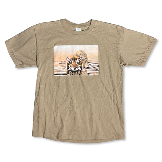 VINTAGE SWIMMING TIGER T SHIRT - XL