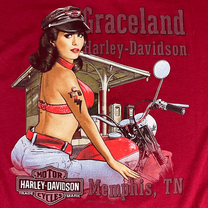 HARLEY DAVIDSON MOTORCYCLE GIRL T SHIRT - XXXL