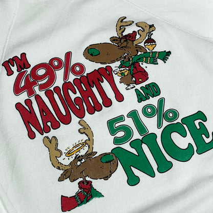 VINTAGE 90s NAUGHTY & NICE SWEATSHIRT - L