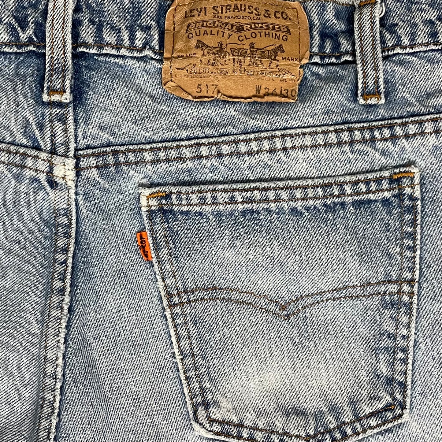 VINTAGE LEVI’S 517 ORANGE TAB JEANS - 36x30