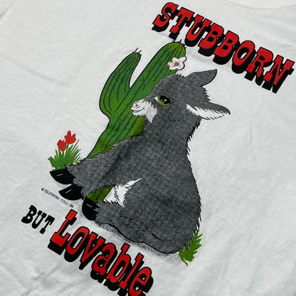 VINTAGE STUBBORN BUT LOVABLE DONKEY T SHIRT - WOMEN’S L