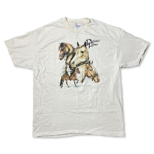 VINTAGE PASO FINO HORSES COLLAGE T SHIRT - XL