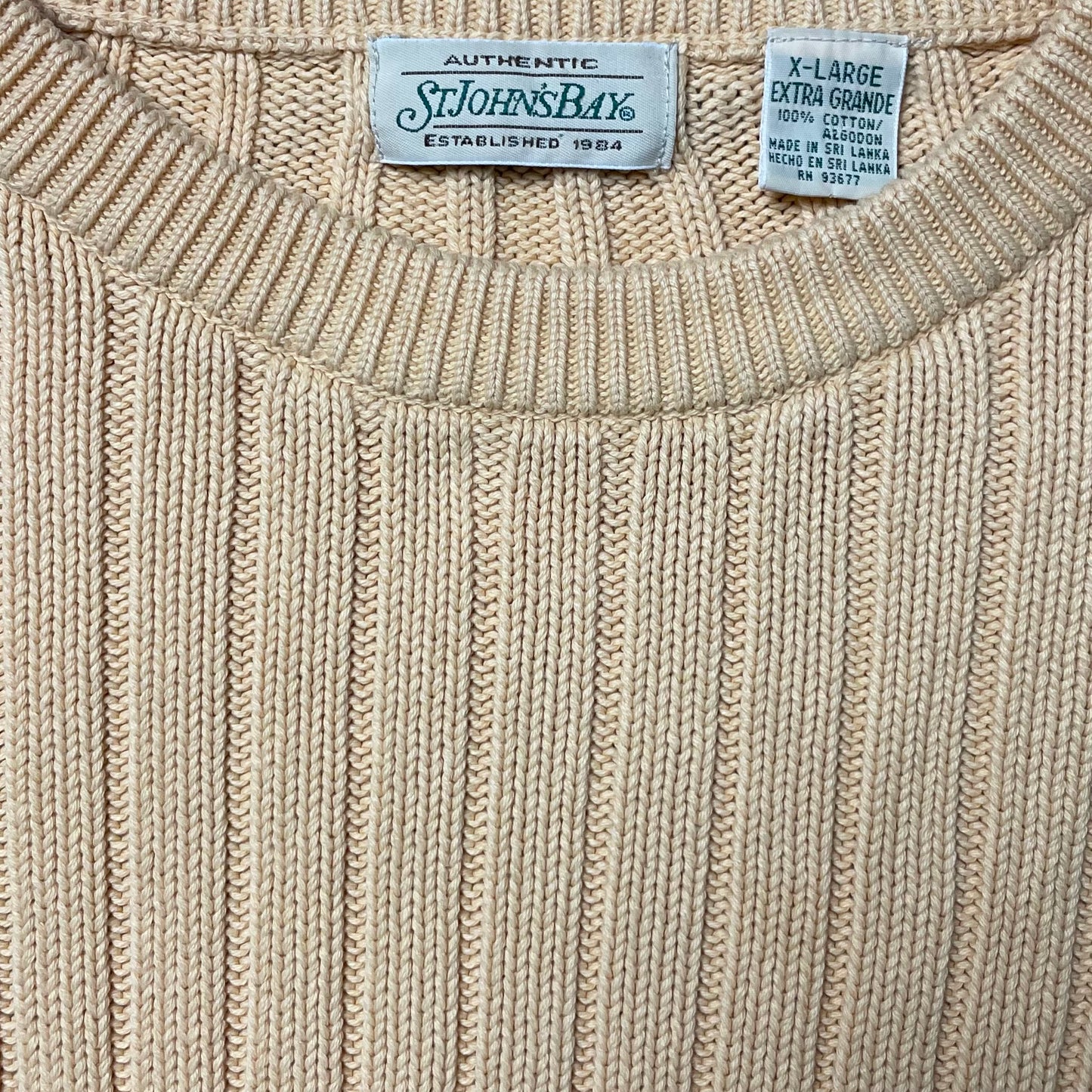 ST JOHN’S BAY CREAM SWEATER - XL