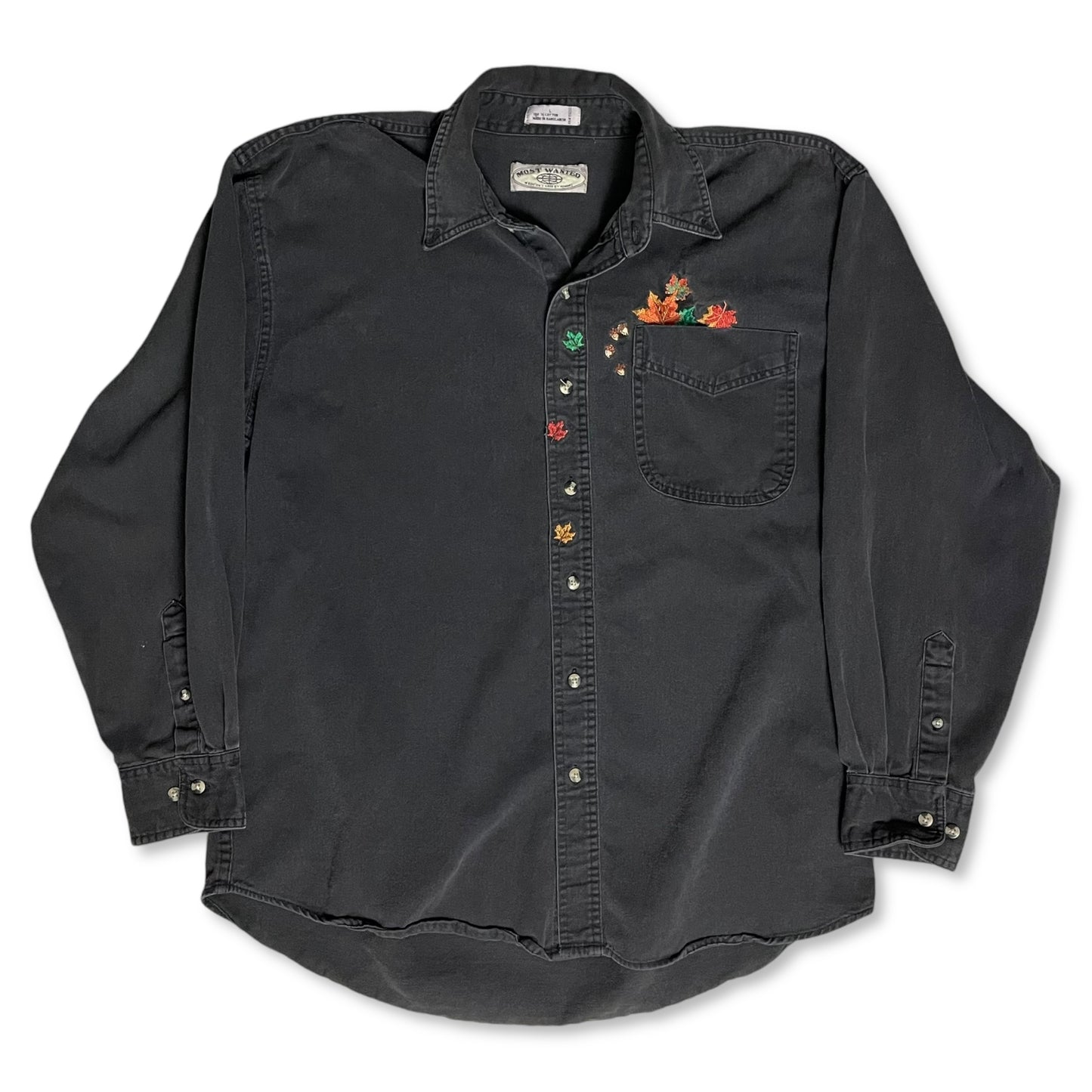 VINTAGE 90s EMBROIDERED FALL FLANNEL - L