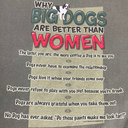 VINTAGE 1999 WHY BIG DOGS ARE BETTER THAN WOMEN T SHIRT - XXL