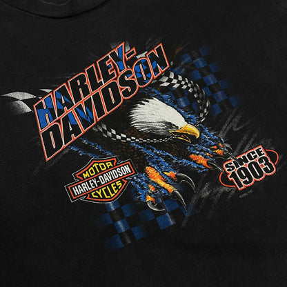 VINTAGE 2002 HARLEY DAVISON RACING EAGLE T SHIRT - L