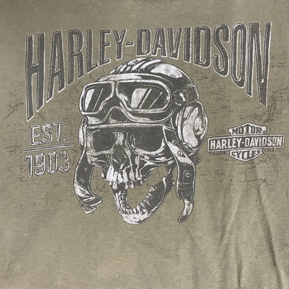 HARLEY DAVIDSON AVIATOR SKULL T SHIRT - L