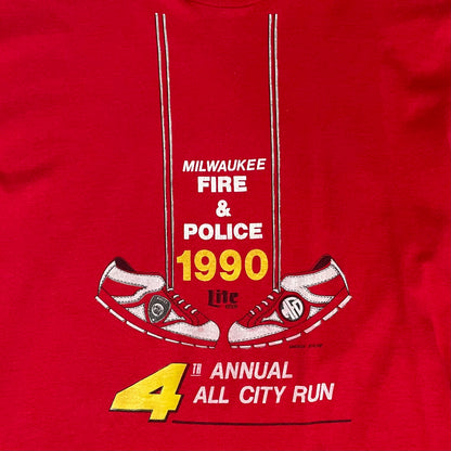 VINTAGE 1990 MILWAUKEE ANNUAL RUN T SHIRT - L