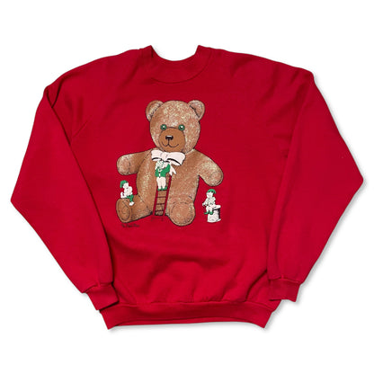 VINTAGE 80s TEDDY BEAR CHRISTMAS SWEATSHIRT - XL