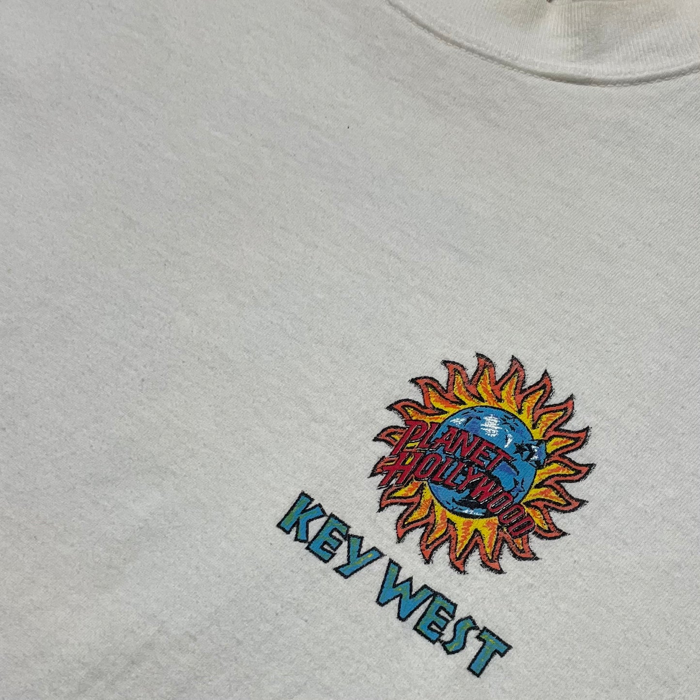 VINTAGE 1991 PLANET HOLLYWOOD KEY WEST T SHIRT - L