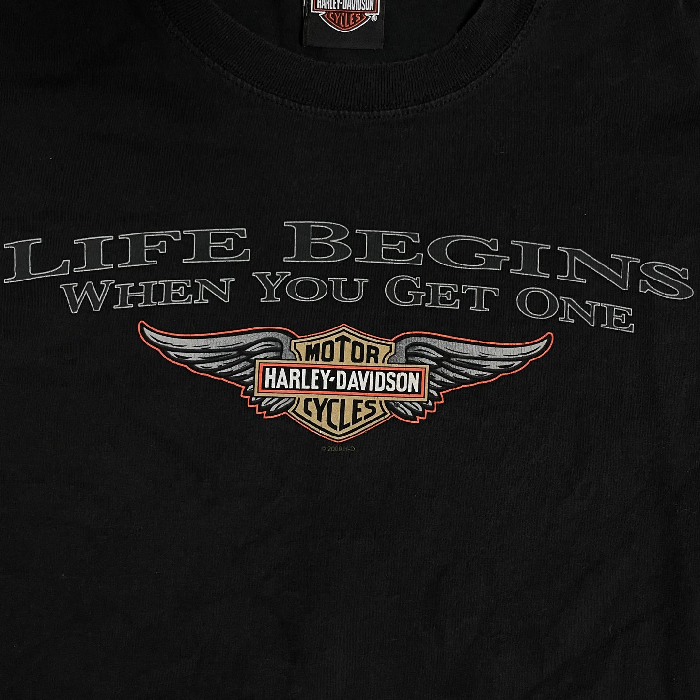 LIFE BEGINS WHEN YOU GET ONE HARLEY DAVIDSON T SHIRT - S