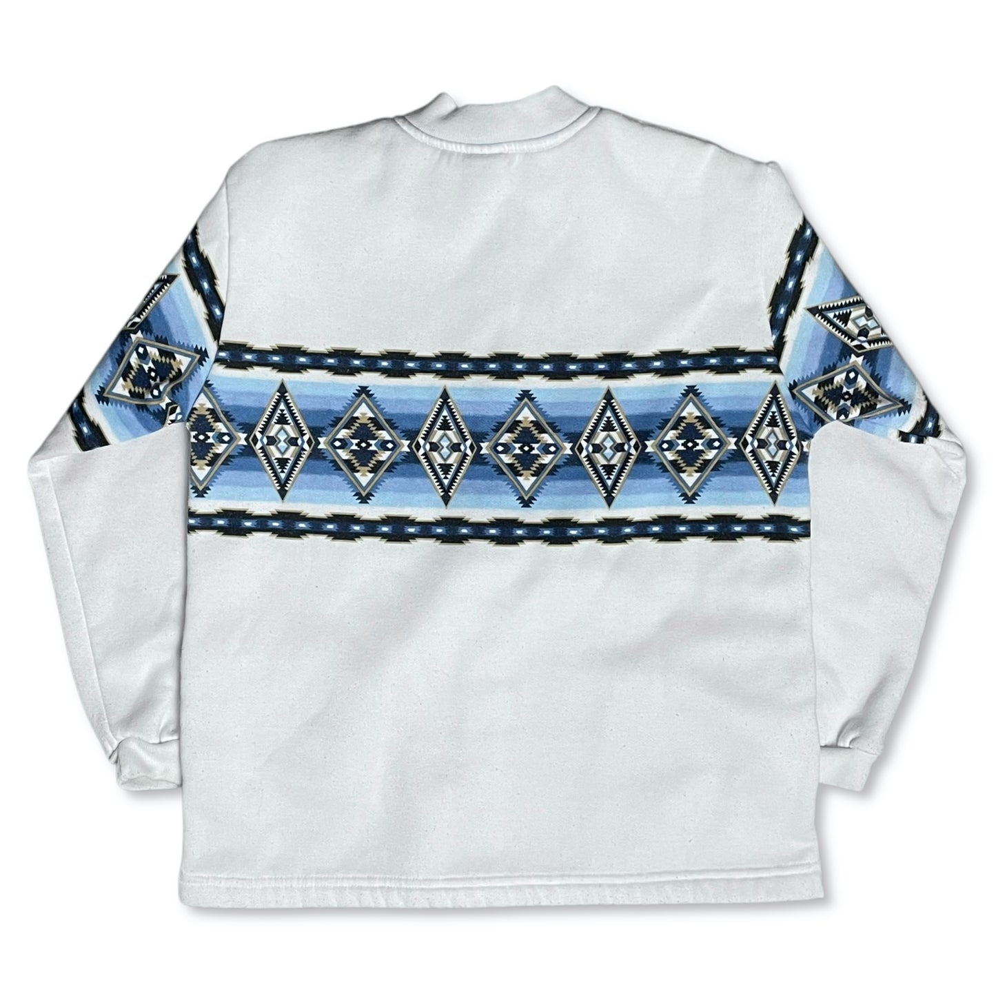 VINTAGE AZTEC WINTER PRINT BUTTON UP SWEATSHIRT - S