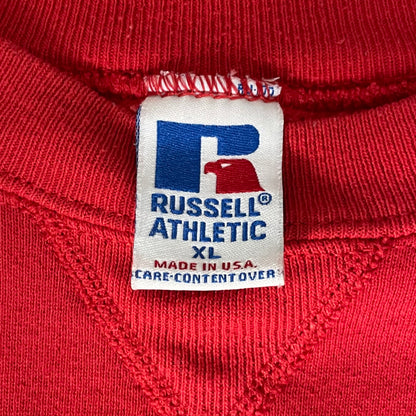 VINTAGE 90s RUSSELL ST. RITA MUSTANGS SWEATSHIRT - XL