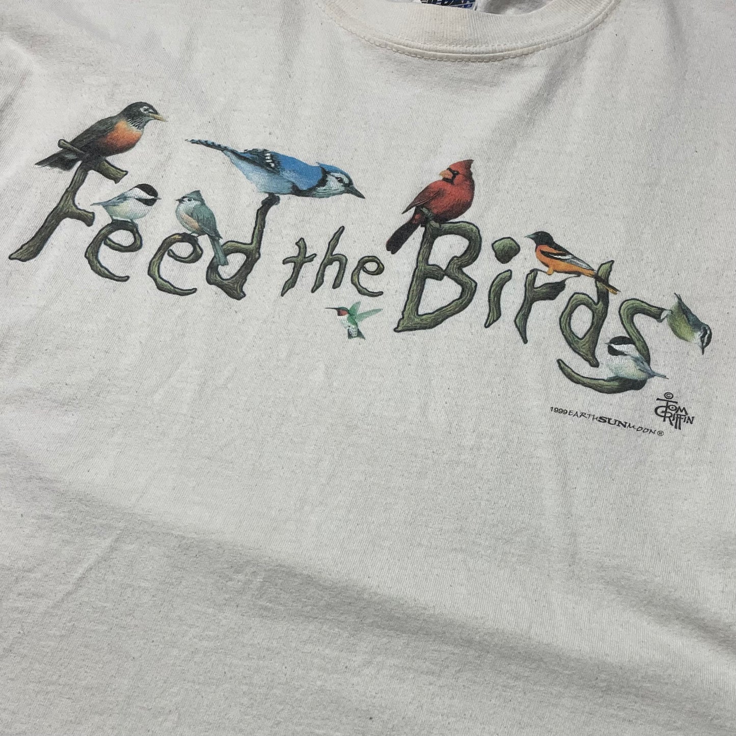 VINTAGE 1999 FEED THE BIRDS T SHIRT - M