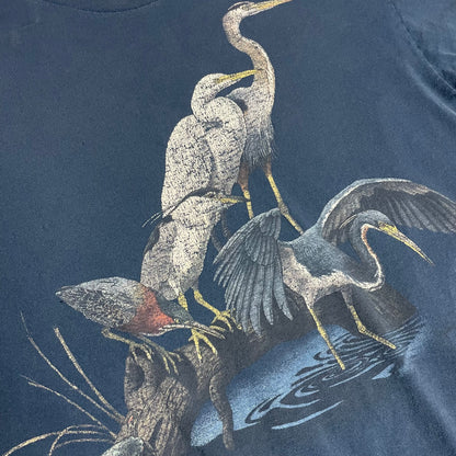 VINTAGE HERON BIRD WILDLIFE T SHIRT - L