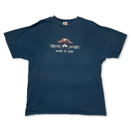 BORN TO RIDE EMBROIDERED BIKER T SHIRT - XXL