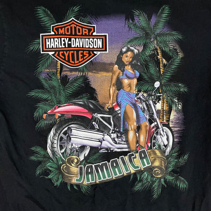 HARLEY DAVIDSON JAMAICA BIKER GIRL T SHIRT - L