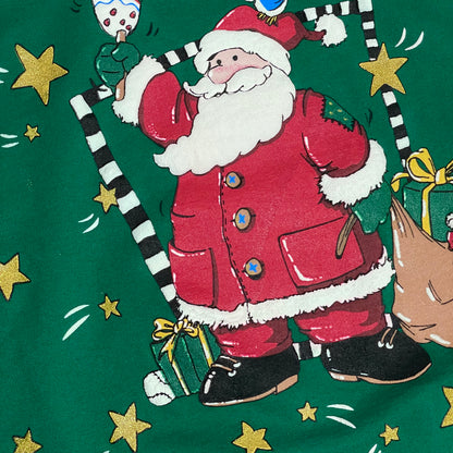 VINTAGE SANTA JINGLE BELLS PUFF PRINT SWEATSHIRT - L