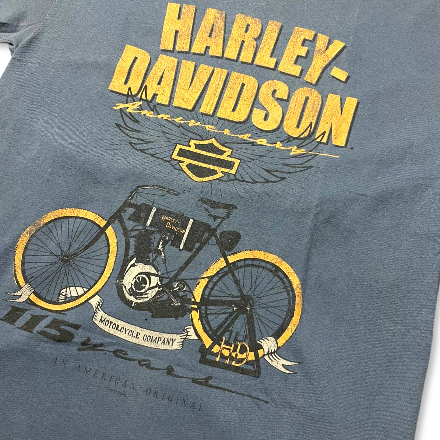 HARLEY DAVIDSON 115TH ANNIVERSARY MOTORBIKE T SHIRT - L