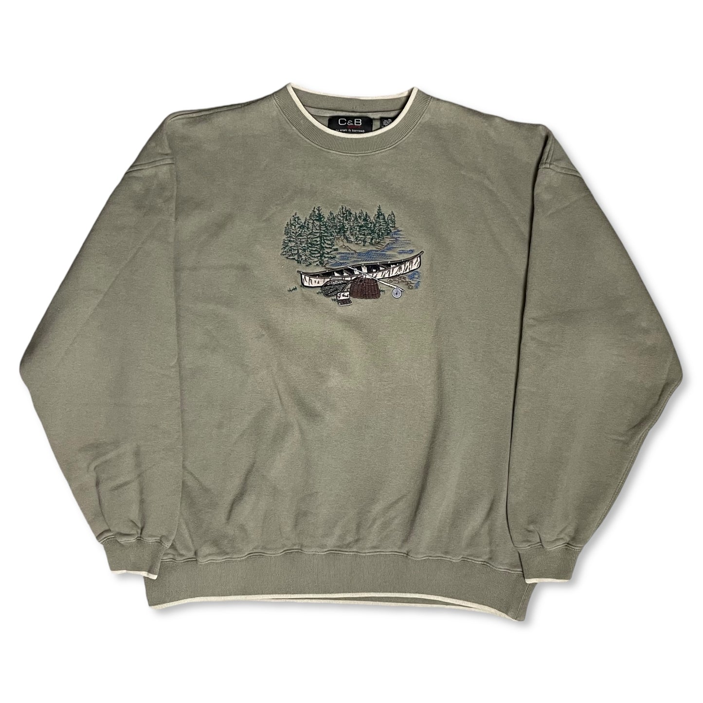 VINTAGE 90s EMBROIDERED NATURE SWEATSHIRT - XL