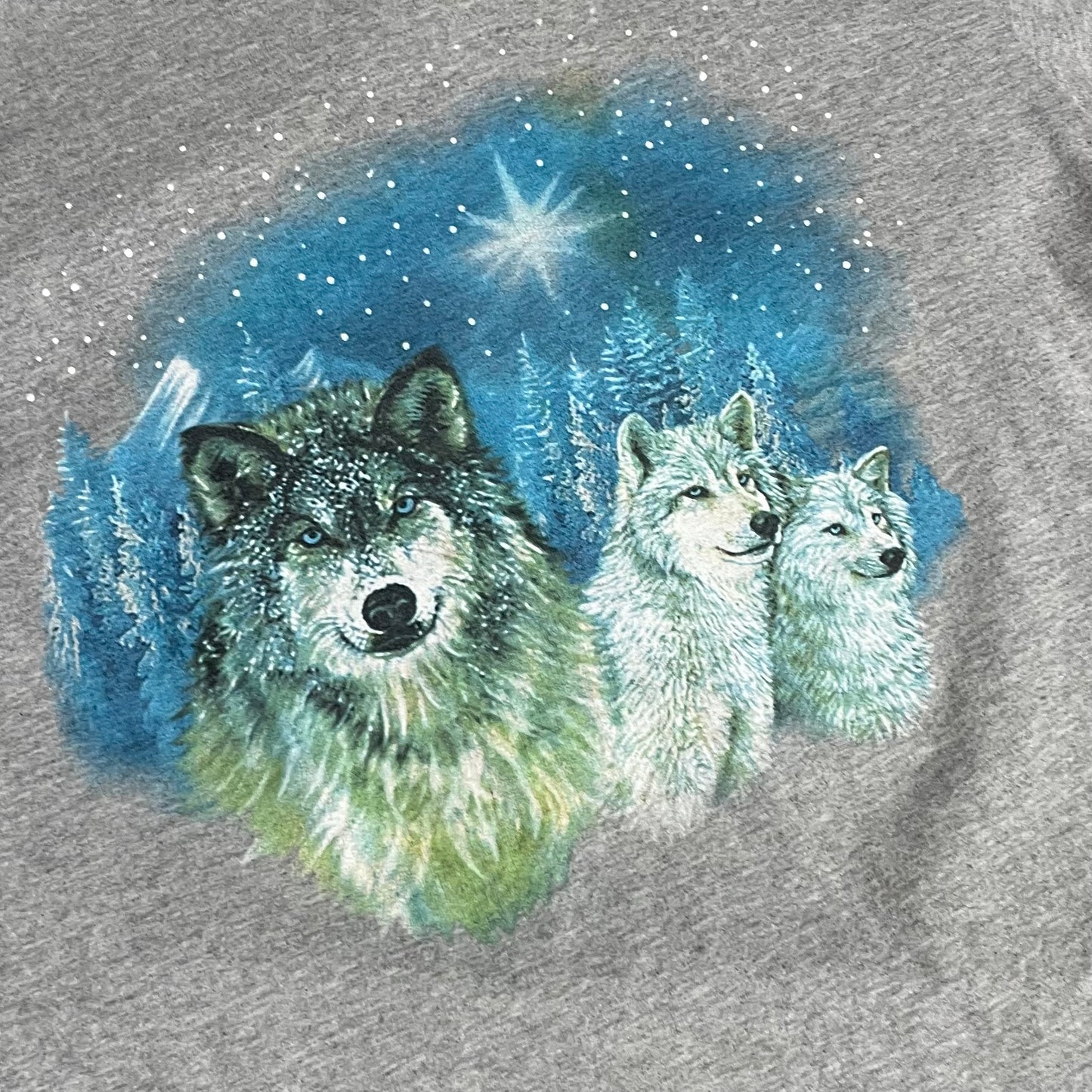 WINTER STARRY NIGHT WOLVES - L