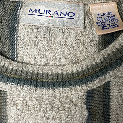 VINTAGE MURANO STRIPED GRANDPA SWEATER - XL