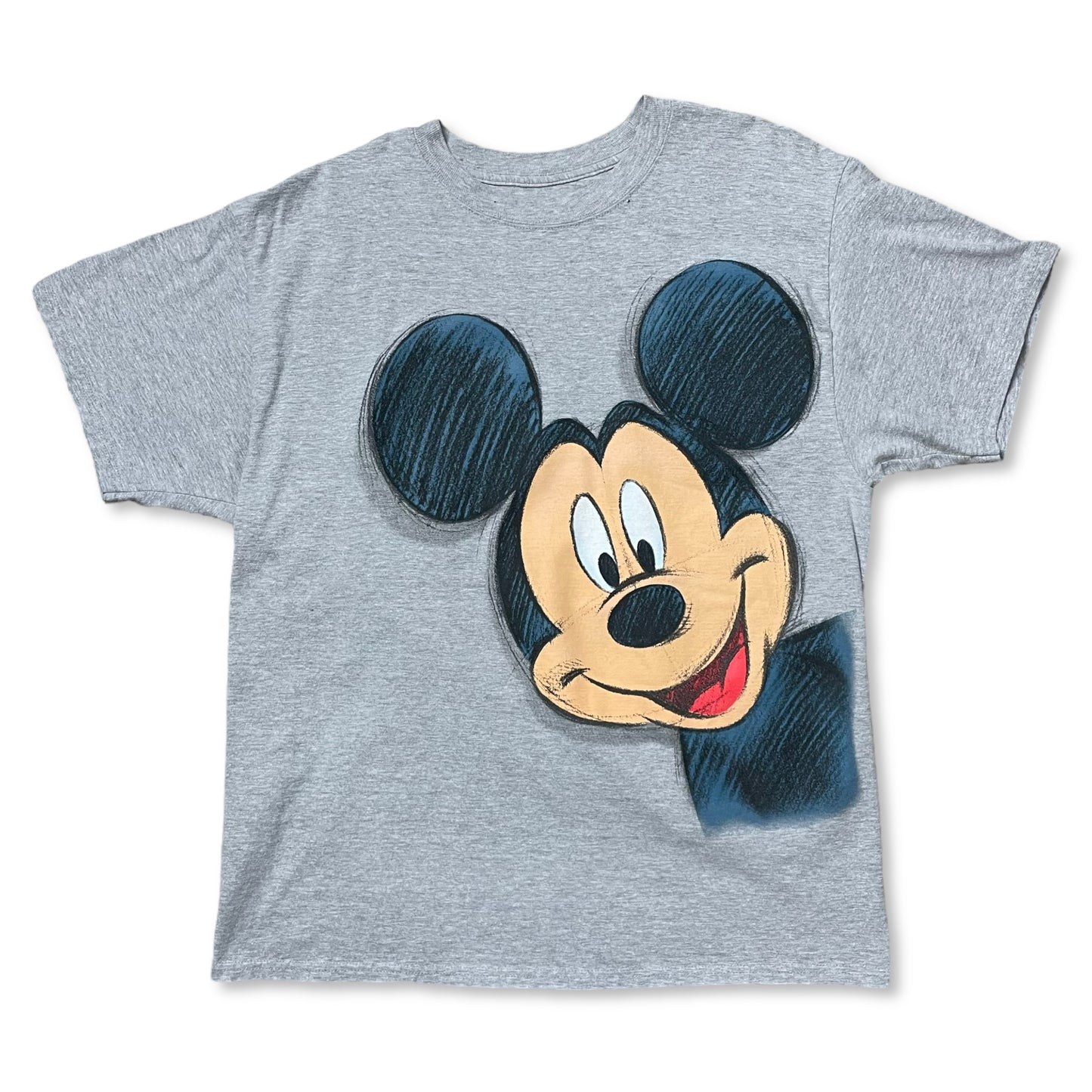 MICKEY MOUSE STARING FRONT BACK T SHIRT - L