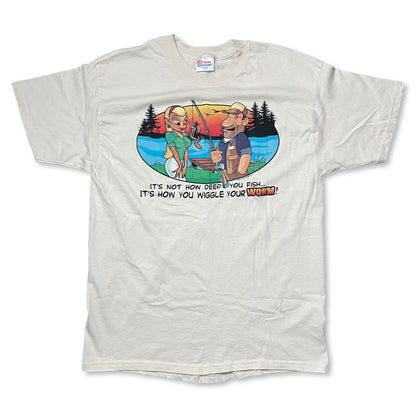 VINTAGE NSFW FISHING T SHIRT - L