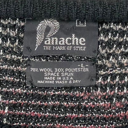 VINTAGE PANACHE ABSTRACT FLAMES SWEATER - L