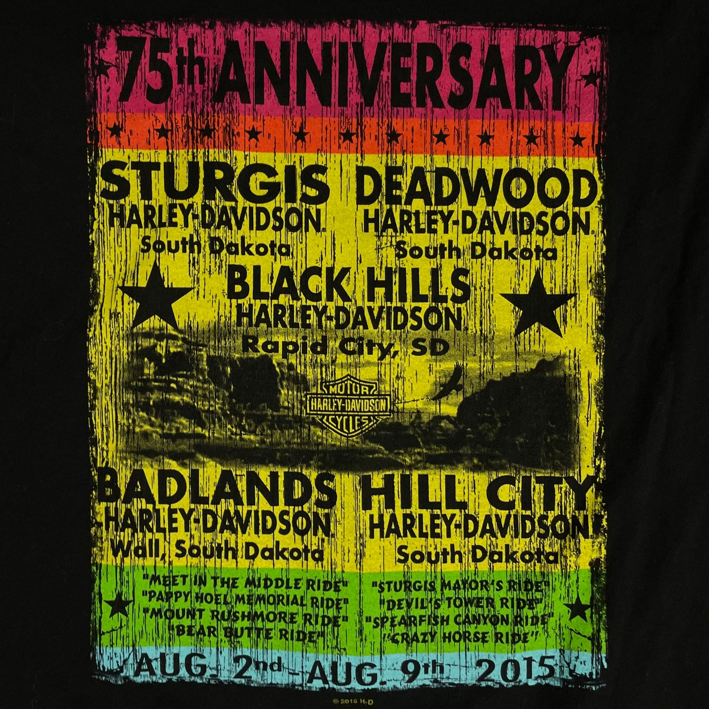 HARLEY DAVIDSON STURGIS 75TH RALLY T SHIRT - XXL