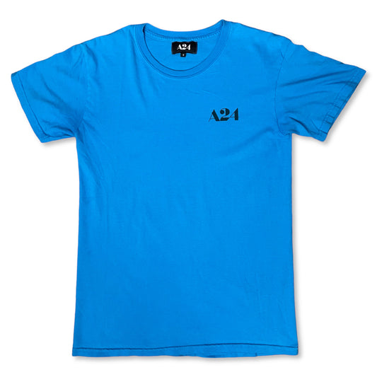 BLUE A24 LOGO T SHIRT - S