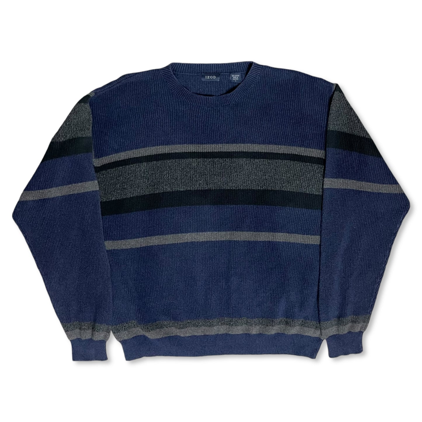 COTTON STRIPED SWEATER - L