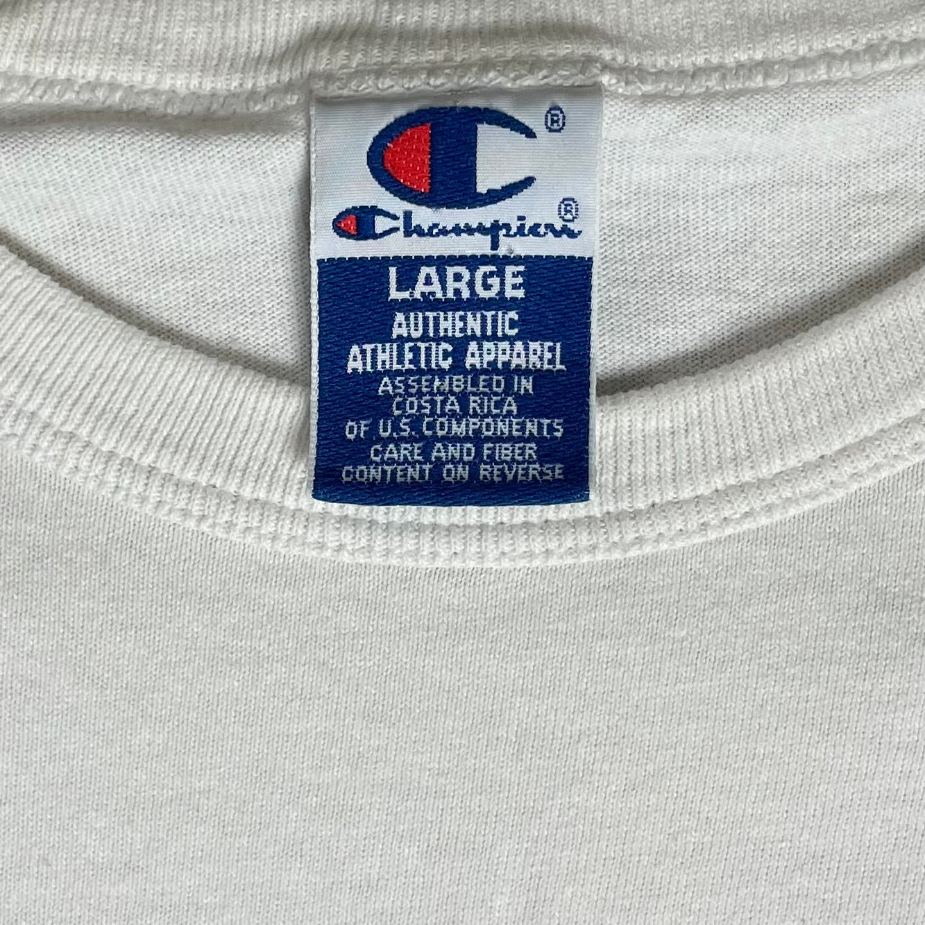 VINTAGE 90s CHAMPION EMBROIDERED SCRIPT T SHIRT - L