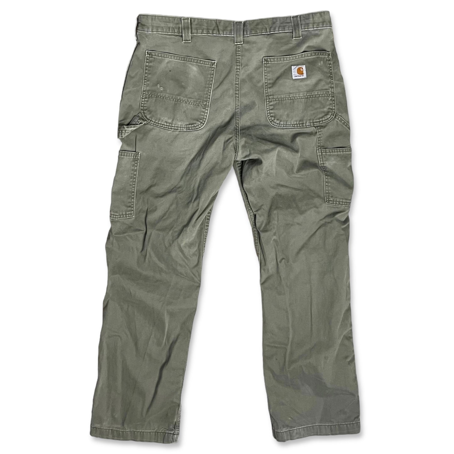 CARHARTT OLIVE WORK PANTS RELAXED FIT - 36x30