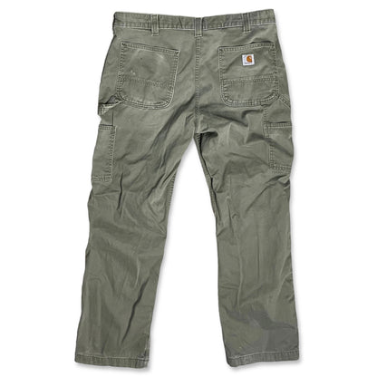 CARHARTT OLIVE WORK PANTS RELAXED FIT - 36x30