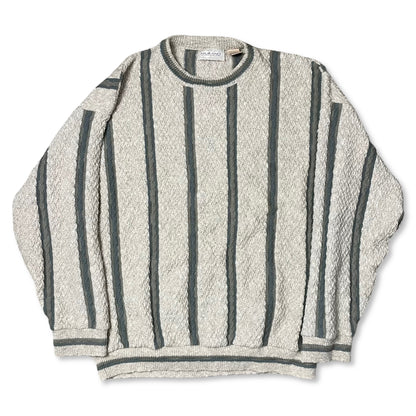 VINTAGE MURANO STRIPED GRANDPA SWEATER - XL